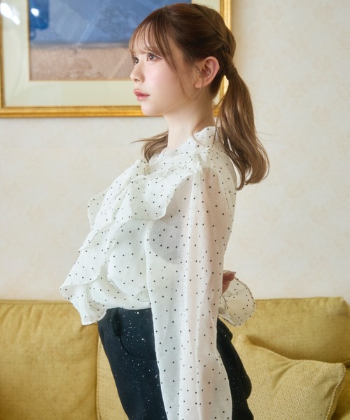 TITTY&CO.（ティティーアンドコー）の「ドットフリルブラウス（シャツ/ブラウス・レディース・ホワイト系その他/ホワイト・FREE）」の12枚目の写真