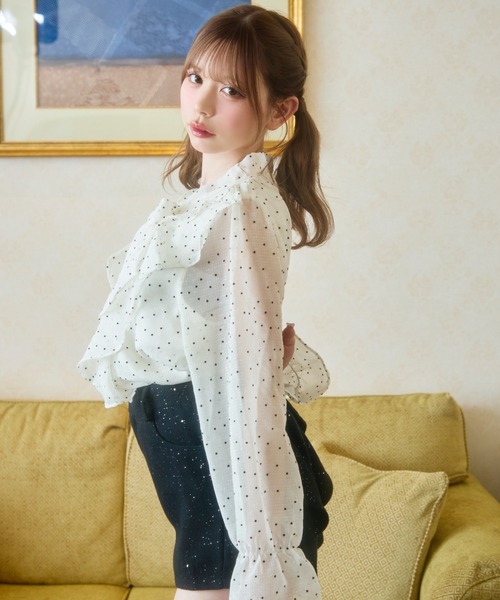 TITTY&CO.（ティティーアンドコー）の「ドットフリルブラウス（シャツ/ブラウス・レディース・ホワイト系その他/ホワイト・FREE）」の13枚目の写真