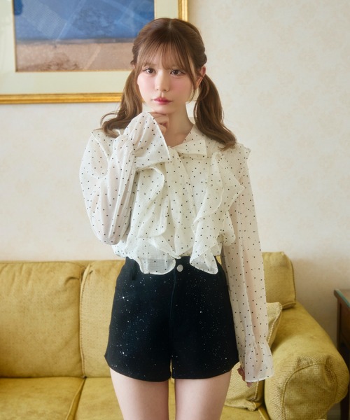 TITTY&CO.（ティティーアンドコー）の「ドットフリルブラウス（シャツ/ブラウス・レディース・ホワイト系その他/ホワイト・FREE）」の14枚目の写真