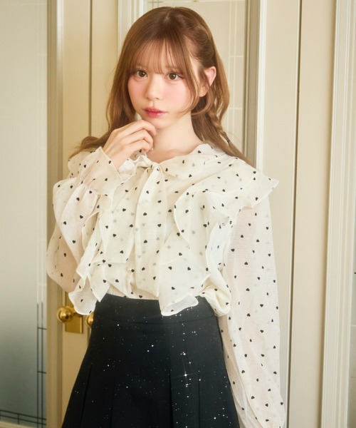 TITTY&CO.（ティティーアンドコー）の「ドットフリルブラウス（シャツ/ブラウス・レディース・ホワイト系その他/ホワイト・FREE）」の9枚目の写真