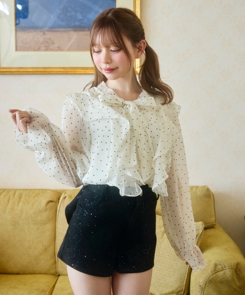 TITTY&CO.（ティティーアンドコー）の「ドットフリルブラウス（シャツ/ブラウス・レディース・ホワイト系その他/ホワイト・FREE）」の16枚目の写真
