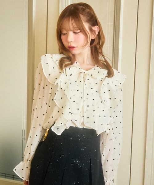 TITTY&CO.（ティティーアンドコー）の「ドットフリルブラウス（シャツ/ブラウス・レディース・ホワイト系その他/ホワイト・FREE）」の4枚目の写真