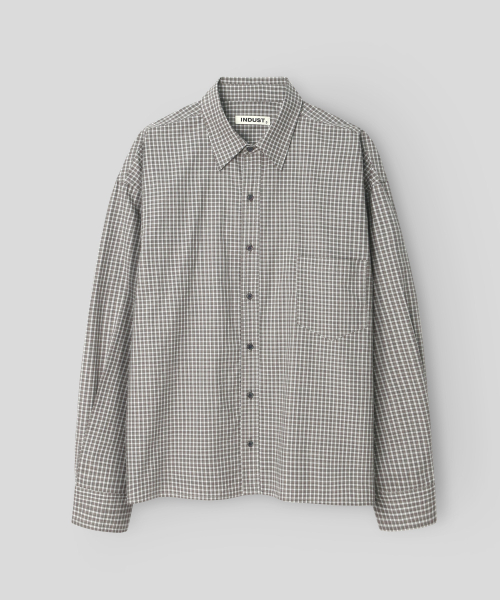 INDUST（インダスト）の「クロップチェックシャツ_ベージュ（シャツ/ブラウス・レディース・ベージュ・1(S)/2(M)/3(L)）」の2枚目の写真