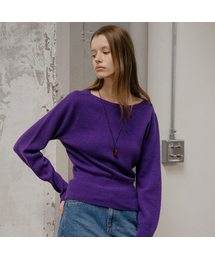 Shoulder line point knit [TISP06SW01]_Purple