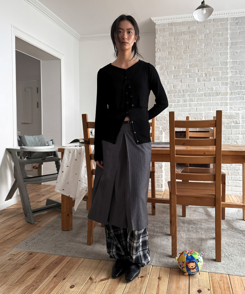 DIAGONAL(ダイアゴナル)の「TWIN LAYER KNIT TOP (black)(カーディガン/ボレロ・レディース・その他・FREE)」の5枚目の写真