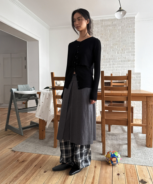 DIAGONAL(ダイアゴナル)の「TWIN LAYER KNIT TOP (black)(カーディガン/ボレロ・レディース・その他・FREE)」の6枚目の写真
