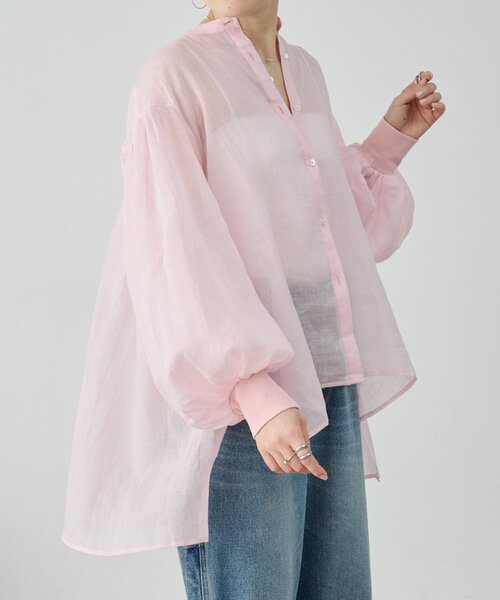 BEARDSLEY(ビアズリー)の「ラミーソデボリュームシャツ(シャツ/ブラウス・レディース・サックスブルー/ピンク/ホワイト・FREE)」の3枚目の写真