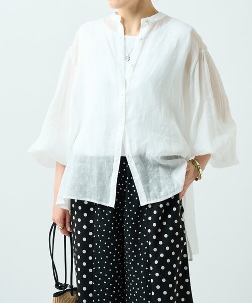 BEARDSLEY(ビアズリー)の「ラミーソデボリュームシャツ(シャツ/ブラウス・レディース・サックスブルー/ピンク/ホワイト・FREE)」の9枚目の写真