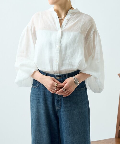 BEARDSLEY(ビアズリー)の「ラミーソデボリュームシャツ(シャツ/ブラウス・レディース・サックスブルー/ピンク/ホワイト・FREE)」の15枚目の写真