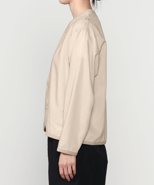 DANTON(ダントン)の「DANTON | リネンポリエステル シャツカーディガン WOMEN(シャツ/ブラウス・レディース・グレイッシュベージュ/ブラック/ピンク・36)」の6枚目の写真