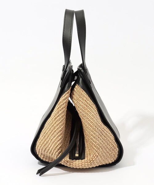 VIOLAd'ORO（ヴィオラドーロ）の「VIOLAd'ORO SANDRO ラフィア レザーコンビ ハンドバッグ（ハンドバッグ・レディース・ブラック系その他・FREE）」の3枚目の写真