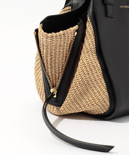 VIOLAd'ORO（ヴィオラドーロ）の「VIOLAd'ORO SANDRO ラフィア レザーコンビ ハンドバッグ（ハンドバッグ・レディース・ブラック系その他・FREE）」の7枚目の写真