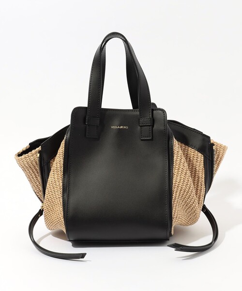 VIOLAd'ORO（ヴィオラドーロ）の「VIOLAd'ORO SANDRO ラフィア レザーコンビ ハンドバッグ（ハンドバッグ・レディース・ブラック系その他・FREE）」の11枚目の写真