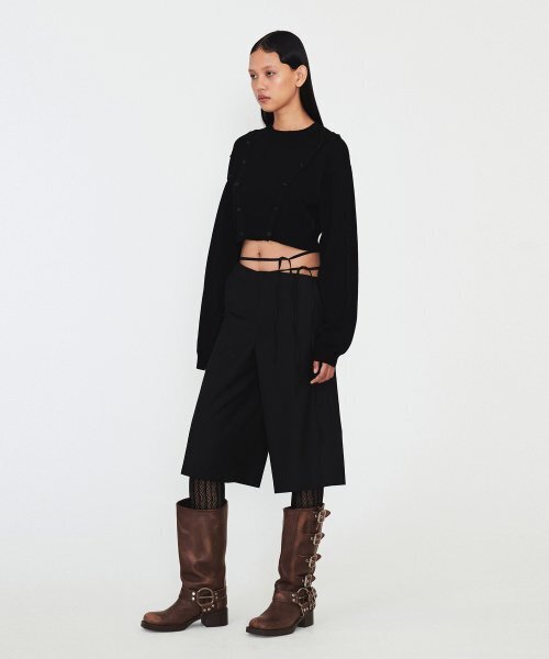 DIAGONAL（ダイアゴナル）の「CROP BUTTON KNIT TOP (black)（ニット/セーター・レディース・その他・FREE）」の6枚目の写真