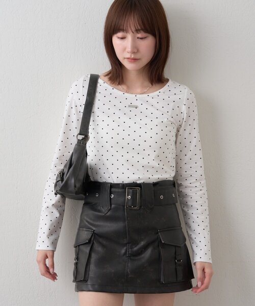 mline（エムライン）の「[mline]プレートドットPACKT（Tシャツ/カットソー・レディース・オフホワイト・FREE）」の3枚目の写真