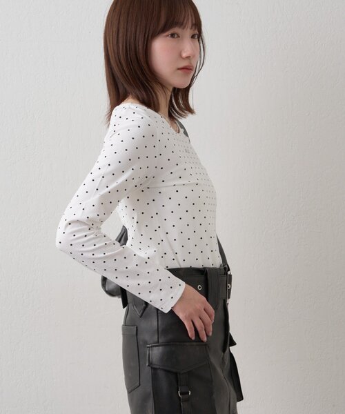 mline（エムライン）の「[mline]プレートドットPACKT（Tシャツ/カットソー・レディース・オフホワイト・FREE）」の5枚目の写真