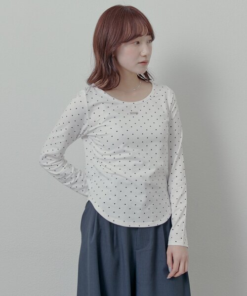 mline（エムライン）の「[mline]プレートドットPACKT（Tシャツ/カットソー・レディース・オフホワイト・FREE）」の7枚目の写真