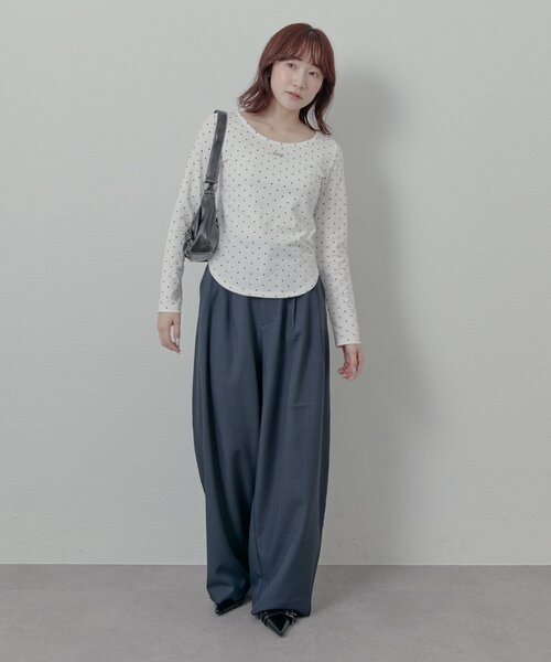 mline（エムライン）の「[mline]プレートドットPACKT（Tシャツ/カットソー・レディース・オフホワイト・FREE）」の9枚目の写真