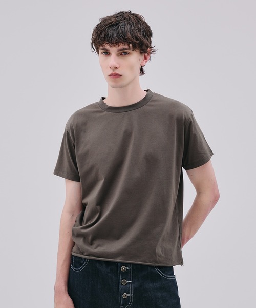 Regen Glanz(レーゲングランツ)の「roll-edge essential box T-shirt / ロールエッジエッセンシャルボックスTシャツ(Tシャツ/カットソー・メンズ・ブラック/ライトホワイト/チャコールグレー・LARGE/MEDIUM/SMALL)」の3枚目の写真