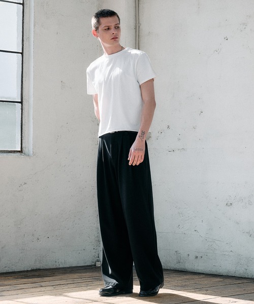 Regen Glanz(レーゲングランツ)の「roll-edge essential box T-shirt / ロールエッジエッセンシャルボックスTシャツ(Tシャツ/カットソー・メンズ・ブラック/ライトホワイト/チャコールグレー・LARGE/MEDIUM/SMALL)」の9枚目の写真