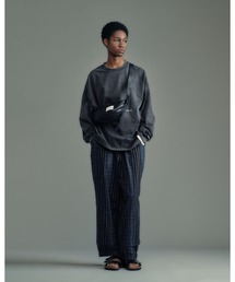 ADAMPATEK/gallagher aging embroidered long-sleeved T/刺繍入りエイジング加工ロングスリーブT(AP2614020)