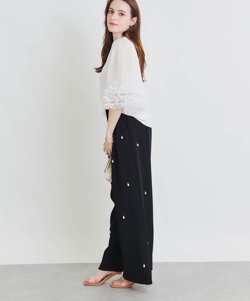 PICCIN PERLA(ピッチンペルラ)の「ギャザーチュールプルオーバー(Tシャツ/カットソー・レディース・オフホワイト/ブラック・M)」の14枚目の写真