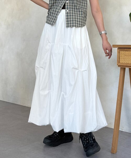 CPCM(シーピーシーエム)の「タックバルーンスカート(スカート・レディース・ブラック/グレー/イエロー/ホワイト・FREE)」の1枚目の写真