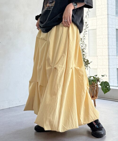 CPCM(シーピーシーエム)の「タックバルーンスカート(スカート・レディース・ブラック/グレー/イエロー/ホワイト・FREE)」の4枚目の写真