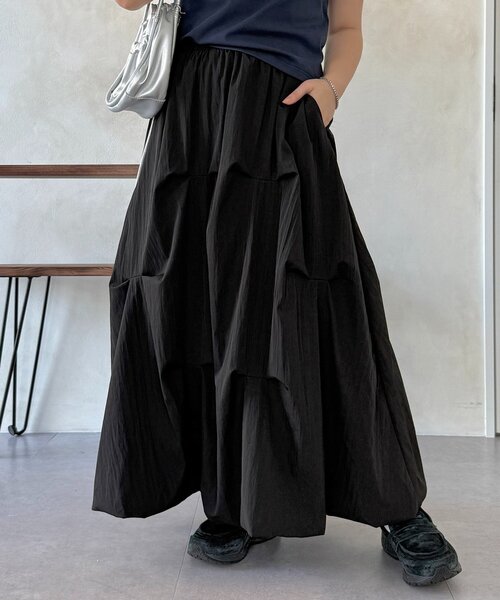 CPCM(シーピーシーエム)の「タックバルーンスカート(スカート・レディース・ブラック/グレー/イエロー/ホワイト・FREE)」の2枚目の写真