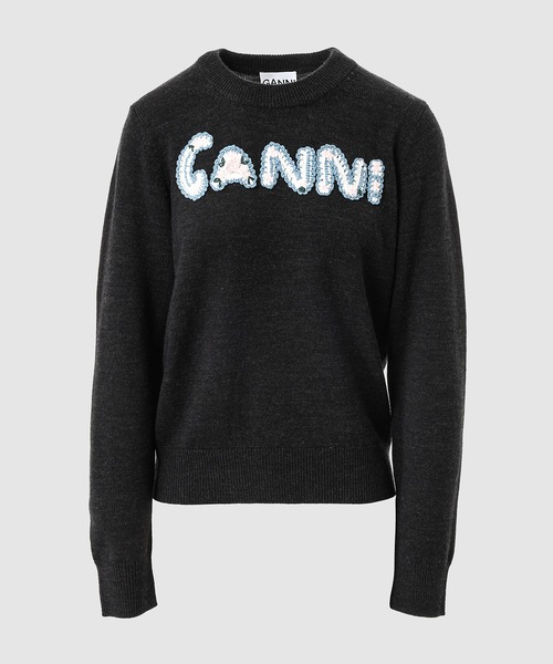 GANNI(ガニー)の「Crochet Applique Merino Sweater(ニット/セーター・レディース・その他・XS/S/M)」の1枚目の写真