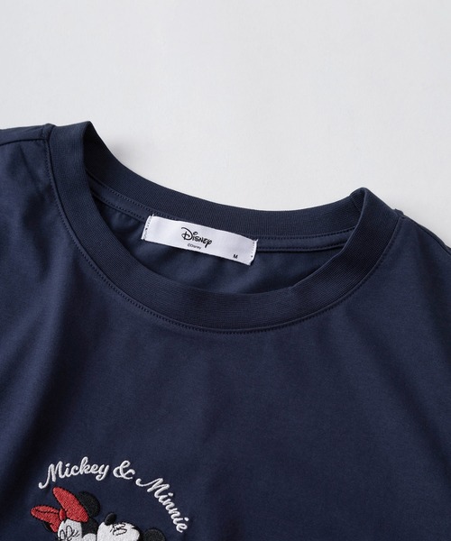 Disney(ディズニー)の「【71】【Disney/ディズニー】ミッキーマウス/ミニーマウス フロント刺繍 クルーネックTシャツ/接触冷感/レディース(Tシャツ/カットソー・レディース・ネイビー/ラベンダー/ピンク/ライトグレー・L/M)」の9枚目の写真