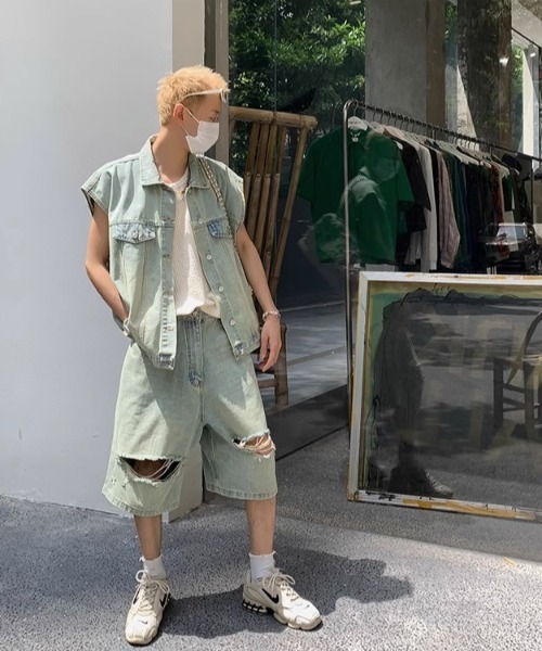 B.R.U(ブル)の「Y2Kサーマルノースリーブトップス(タンクトップ・メンズ・ブラック/ベージュ/ホワイト・FREE)」の4枚目の写真