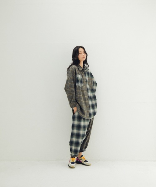 STOF(ストフ)の「STOF/ストフ/Half flannel check big shirt(シャツ/ブラウス・メンズ・グレー/ブルー・S/M)」の3枚目の写真