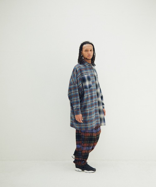STOF(ストフ)の「STOF/ストフ/Half flannel check big shirt(シャツ/ブラウス・メンズ・グレー/ブルー・S/M)」の12枚目の写真