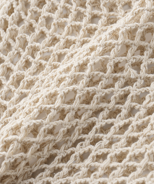 MacMahon Knitting Mills(マクマホン ニッティング ミルズ)の「MacMahon Knitting Mills / マクマホンニッティングミルズ Mesh Zip Hooded(パーカー・レディース・ホワイト/ブラック・FREE)」の6枚目の写真