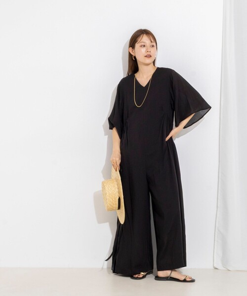 NOLLEY’S(ノーリーズ)の「【WEB限定】ウォッシャブルリラクシーオールインワン(つなぎ/オールインワン・レディース・ブラック/オレンジ・38)」の12枚目の写真