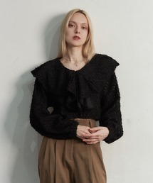 fringe jaqurd frill top
