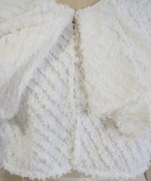 My shawty（ﾏｲｼｬｳﾃｨｰ）の「fringe jaqurd frill top（シャツ/ブラウス・レディース・アイボリー/ピンク/ブラック・FREE）」の16枚目の写真
