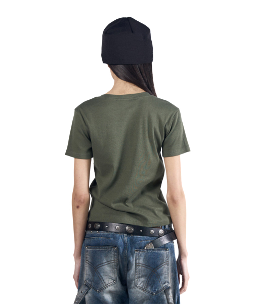 AAKAM（アーカム）の「Shield Henry Neck Half Top (Khaki)（Tシャツ/カットソー・レディース・その他・1/2/3）」の6枚目の写真