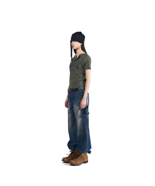 AAKAM（アーカム）の「Shield Henry Neck Half Top (Khaki)（Tシャツ/カットソー・レディース・その他・1/2/3）」の8枚目の写真