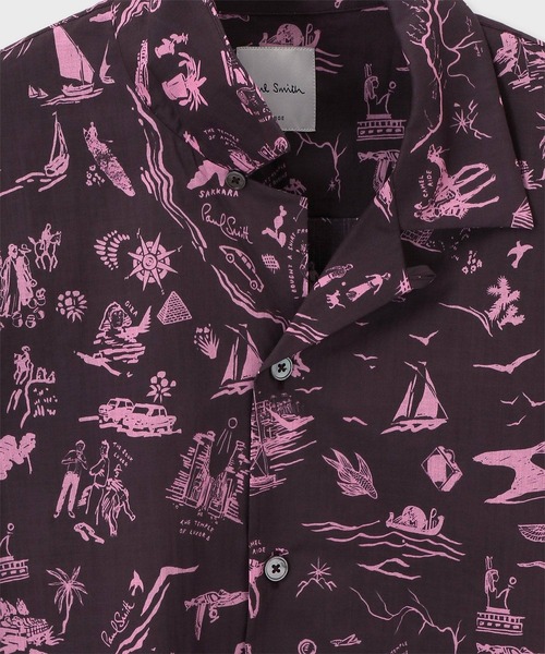Paul Smith(ポールスミス)の「"Travel Stories" オープンカラーシャツ / 163316 905U(シャツ/ブラウス・メンズ・ダークグレー/オフホワイト・X-LARGE/LARGE/MEDIUM/SMALL)」の8枚目の写真