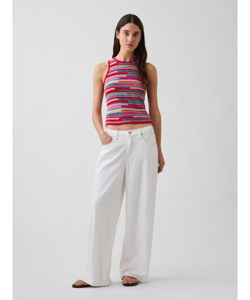 GAP(ギャップ)の「コットン100% ストライプ クロップド ニットタンクトップ(ニット/セーター・レディース・マルチ・XS/S)」の2枚目の写真