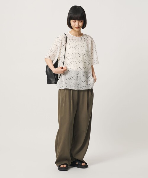 BEAUTY&YOUTH UNITED ARROWS(ビューティーアンドユースユナイテッドアローズ)の「ドットシアー ショートスリーブ ブラウス ウォッシャブル(シャツ/ブラウス・レディース・ライム/ホワイト/ブラック・FREE)」の9枚目の写真