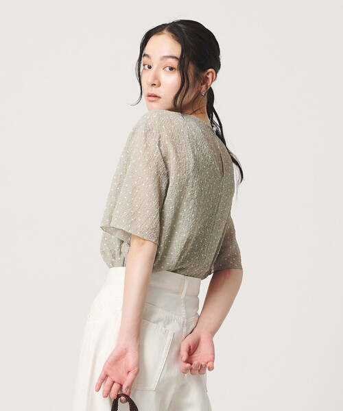 BEAUTY&YOUTH UNITED ARROWS(ビューティーアンドユースユナイテッドアローズ)の「ドットシアー ショートスリーブ ブラウス ウォッシャブル(シャツ/ブラウス・レディース・ライム/ホワイト/ブラック・FREE)」の10枚目の写真