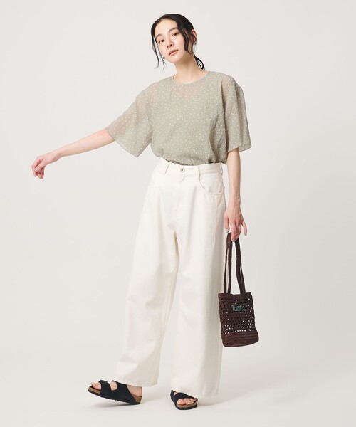 BEAUTY&YOUTH UNITED ARROWS(ビューティーアンドユースユナイテッドアローズ)の「ドットシアー ショートスリーブ ブラウス ウォッシャブル(シャツ/ブラウス・レディース・ライム/ホワイト/ブラック・FREE)」の11枚目の写真