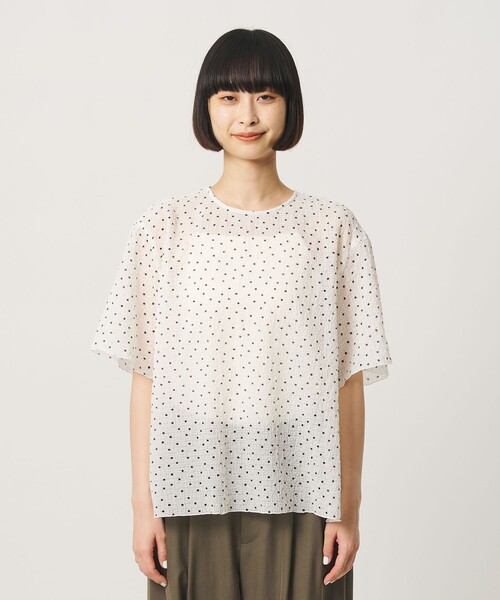 BEAUTY&YOUTH UNITED ARROWS(ビューティーアンドユースユナイテッドアローズ)の「ドットシアー ショートスリーブ ブラウス ウォッシャブル(シャツ/ブラウス・レディース・ライム/ホワイト/ブラック・FREE)」の14枚目の写真