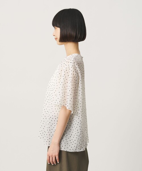 BEAUTY&YOUTH UNITED ARROWS(ビューティーアンドユースユナイテッドアローズ)の「ドットシアー ショートスリーブ ブラウス ウォッシャブル(シャツ/ブラウス・レディース・ライム/ホワイト/ブラック・FREE)」の15枚目の写真