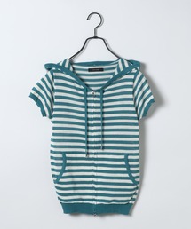 【25quee】ボーダーニットフーディSS/672137