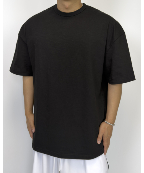 PACIENCIA(パシエンシア)の「無地オーバーサイズスラブ半袖BLACK(Tシャツ/カットソー・メンズ・その他・LARGE/X-LARGE/XX-LARGE)」の1枚目の写真
