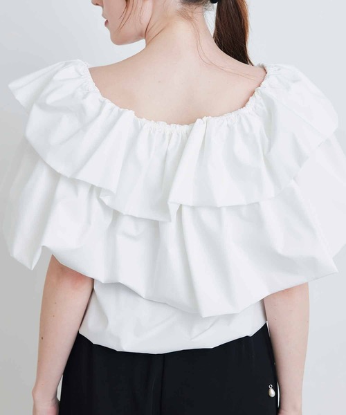 PICCIN PERLA（ピッチンペルラ）の「フラフィーブラウス（シャツ/ブラウス・レディース・ブラック/オフホワイト・M）」の19枚目の写真